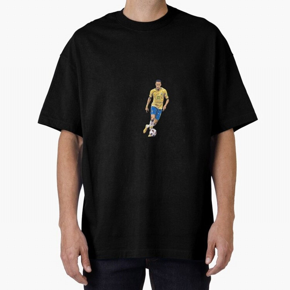 Brazilian Football Player Oversized T-Shirt Keep the Match Day Mood of Global Football Passion for FIFA World Cup 2026 Group Stage, with Neymar, Haaland and Cristiano Ronaldo, England and Germany, Game Day Rituals, Football Legends, Country Pride