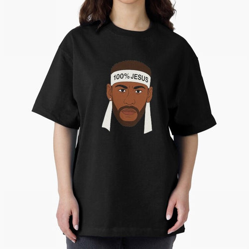 100% JESUS Neymar Inspired Minimalist Art Oversized T-Shirt Stand Out with Spirit from FIFA World Cup 2026 Group Stage for Fans of CR7 and Messi and Portugal, Spain and Germany, Bringing Retro Football Energy, Iconic Rivalries, Trophy Chase Drama