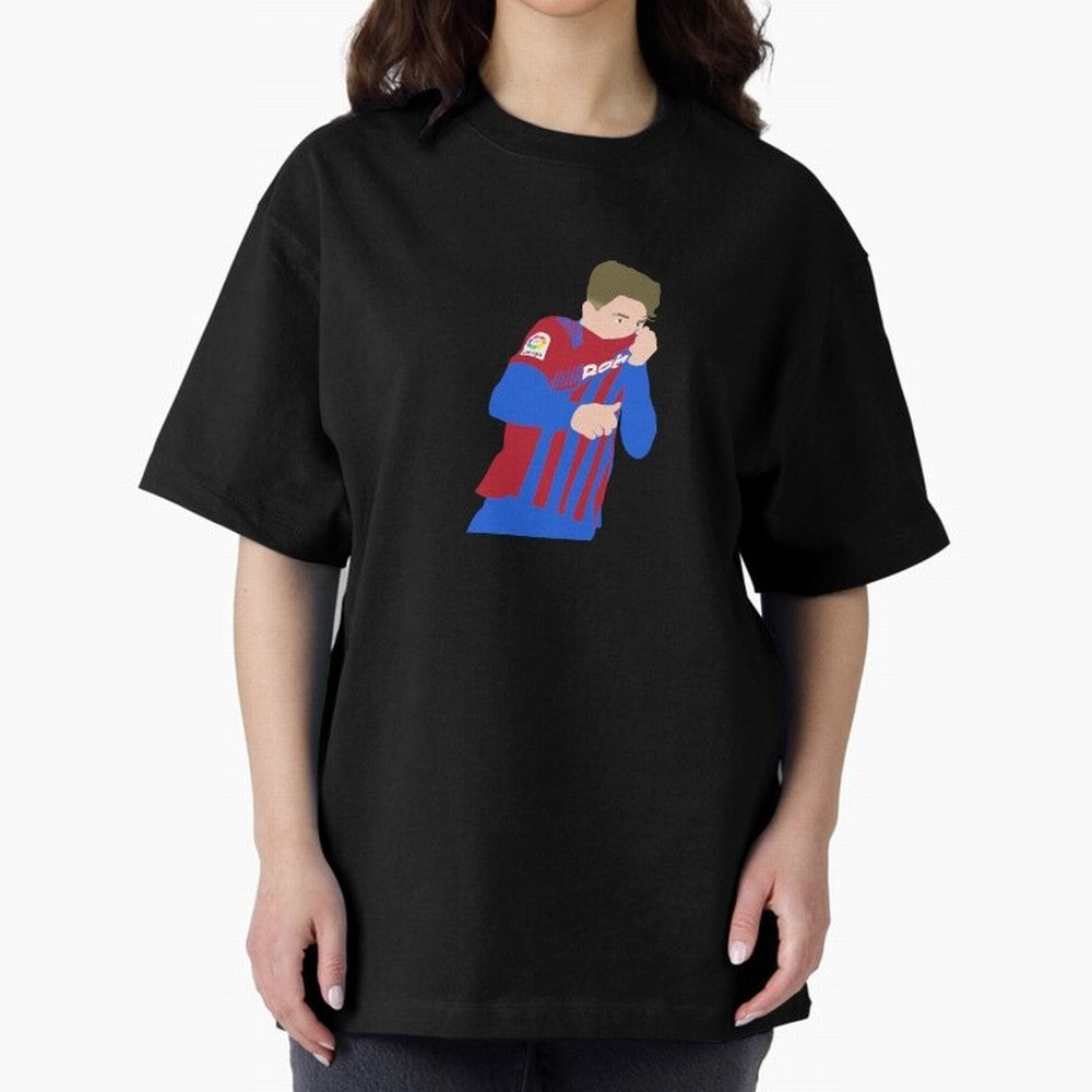 Gavi Barcelona Oversized T-Shirt Follow the Final Road of FIFA World Cup 2026 Spirit, Capturing France and Portugal, Messi and Cristiano Ronaldo, Goal Celebration Energy, Supporter Heritage, Football Icons and Worldwide Tournament Joy; Ideal for