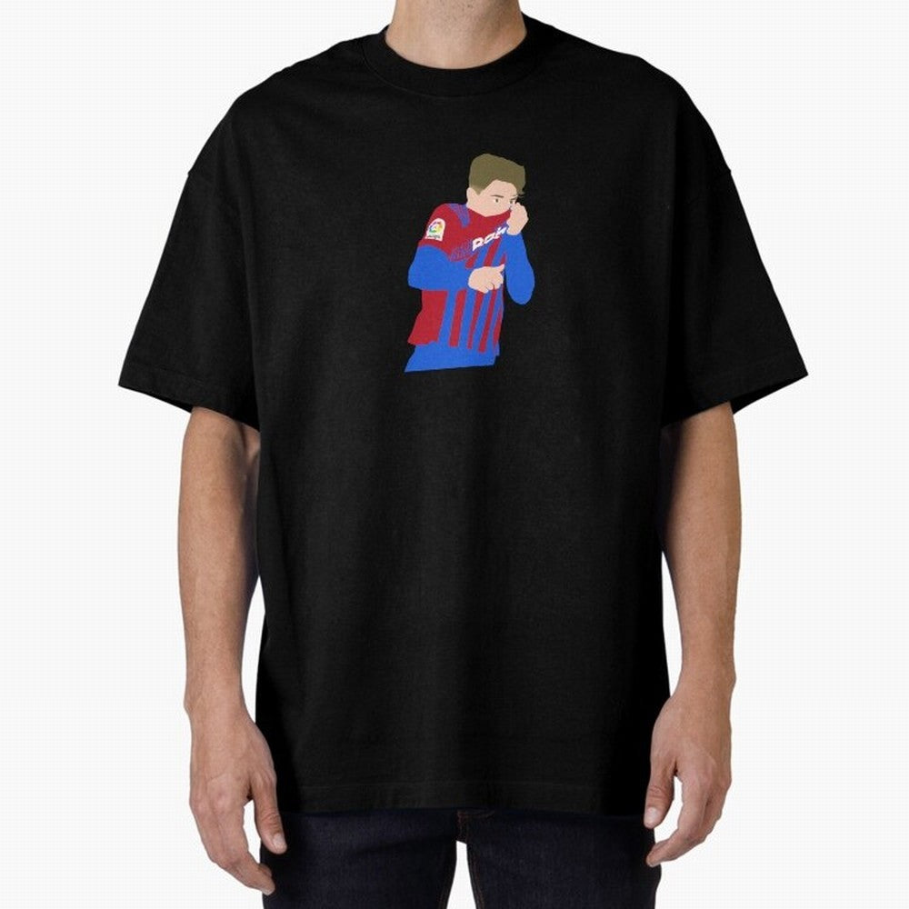 Gavi Barcelona Oversized T-Shirt Follow the Final Road of FIFA World Cup 2026 Spirit, Capturing France and Portugal, Messi and Cristiano Ronaldo, Goal Celebration Energy, Supporter Heritage, Football Icons and Worldwide Tournament Joy; Ideal for