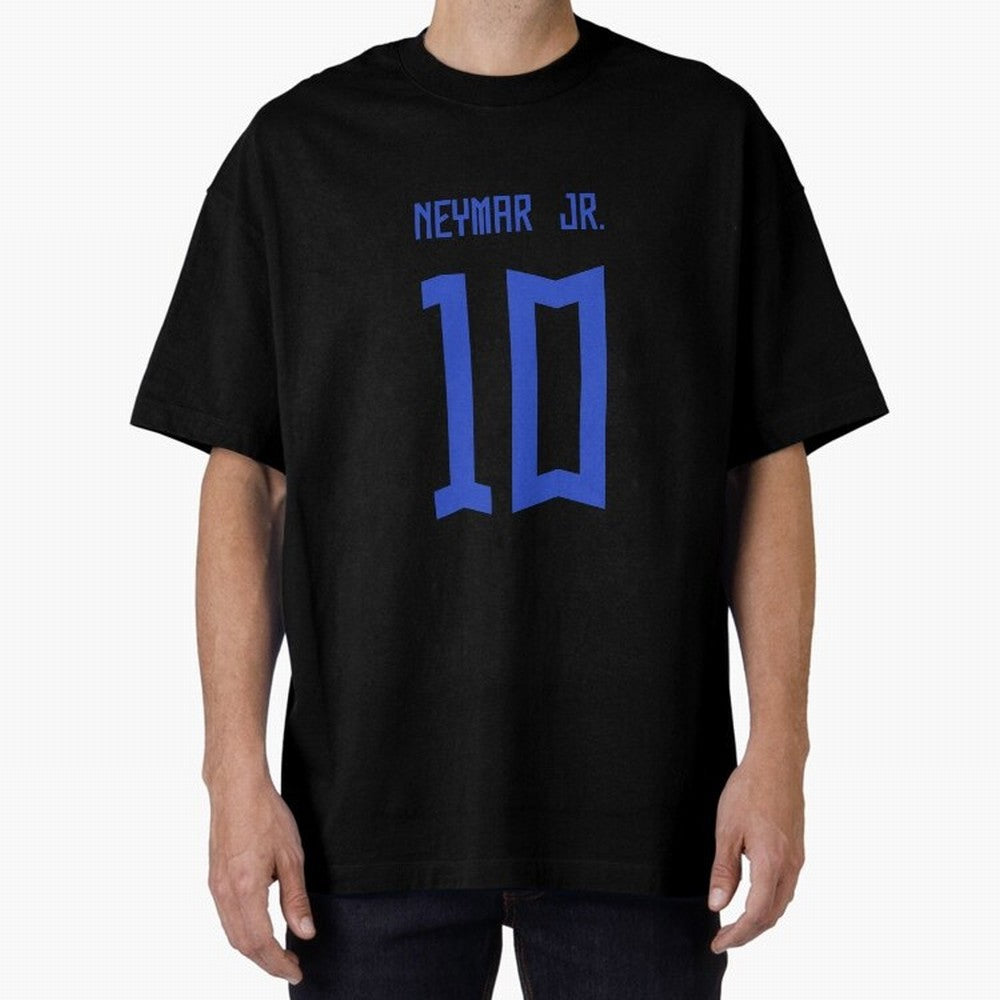 Neymar Jr Brazil White Jersey 2023 Oversized T-Shirt Relive Legendary Nights from FIFA World Cup 2026 Spirit, Driven by Germany, Mbappe, Championship Spirit, Famous Goals, Roaring Crowds and International Football Unity; Great for Supporters Who