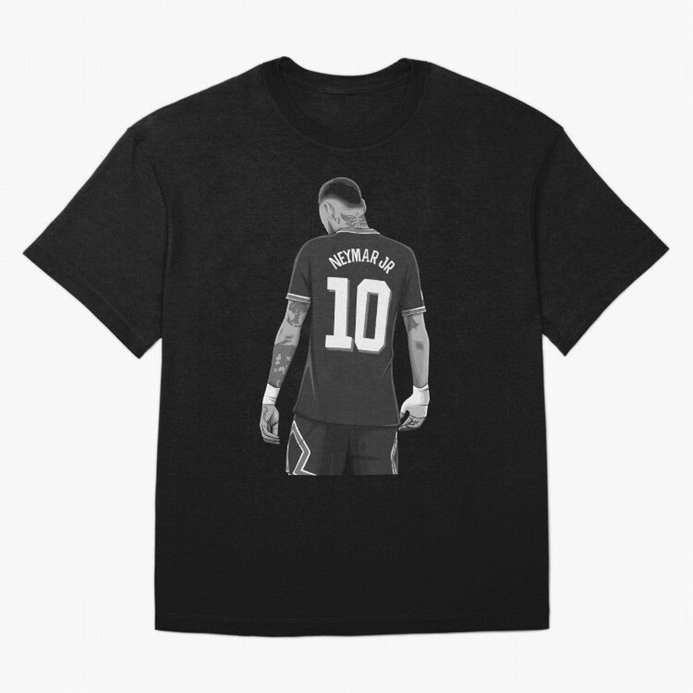 Neymar Jr Black and White Version Oversized T-Shirt Show Championship Spirit for FIFA World Cup 2026 Spirit, Connected to Argentina and Brazil, Messi and Cristiano Ronaldo, Football Festival Excitement, Trophy Ambitions, Country Rivalries and Star
