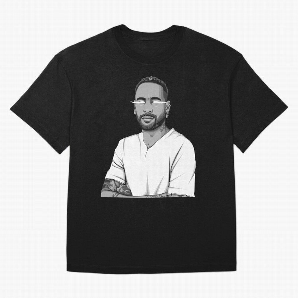 Neymar Jr. Black and White Version Oversized T-Shirt Follow the FIFA World Cup 2026 USA Canada Mexico Journey through CR7 and Messi Highlights, England and Germany Pride, Worldwide Fan Energy, Dramatic Goals, Stadium Lights and Championship