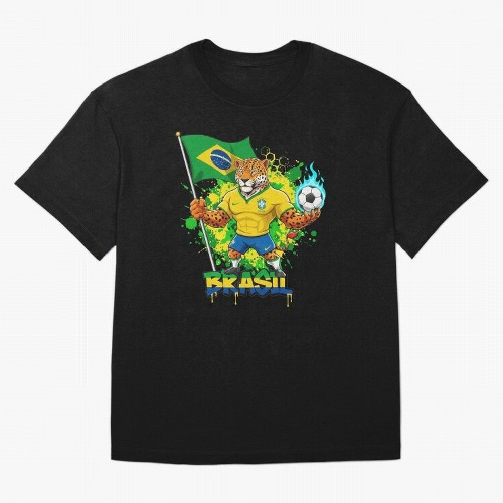 Brazil Football World Cup 2026 - Jaguar Mascot Brasil Sele??o Pride Art On?a Pintada Mascote Hexa Classic T-Shirt Fuel the Hype around FIFA World Cup 2026 USA Canada Mexico Spirit, Made for Brazil, Portugal and Argentina, Messi, Neymar and Mbappe,