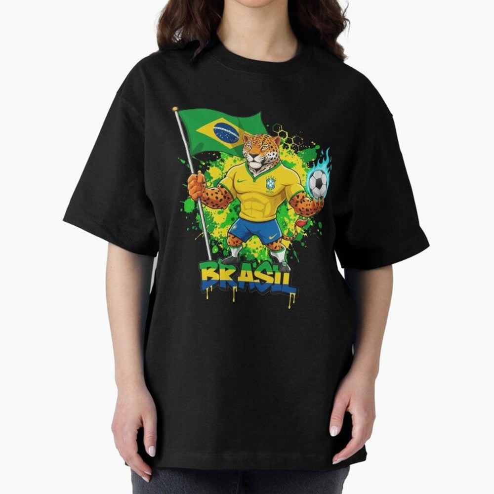 Brazil Football World Cup 2026 - Jaguar Mascot Brasil Sele??o Pride Art On?a Pintada Mascote Hexa Classic T-Shirt Fuel the Hype around FIFA World Cup 2026 USA Canada Mexico Spirit, Made for Brazil, Portugal and Argentina, Messi, Neymar and Mbappe,