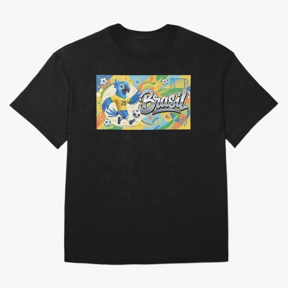 World Cup 2026 Brazil Soccer Team Fan Art Classic T-Shirt Embrace FIFA World Cup 2026 Group Stage Spirit, Highlighting France and Portugal, Messi, CR7 and Mbappe, Sports Nostalgia, International Competition, Famous Players and Unforgettable