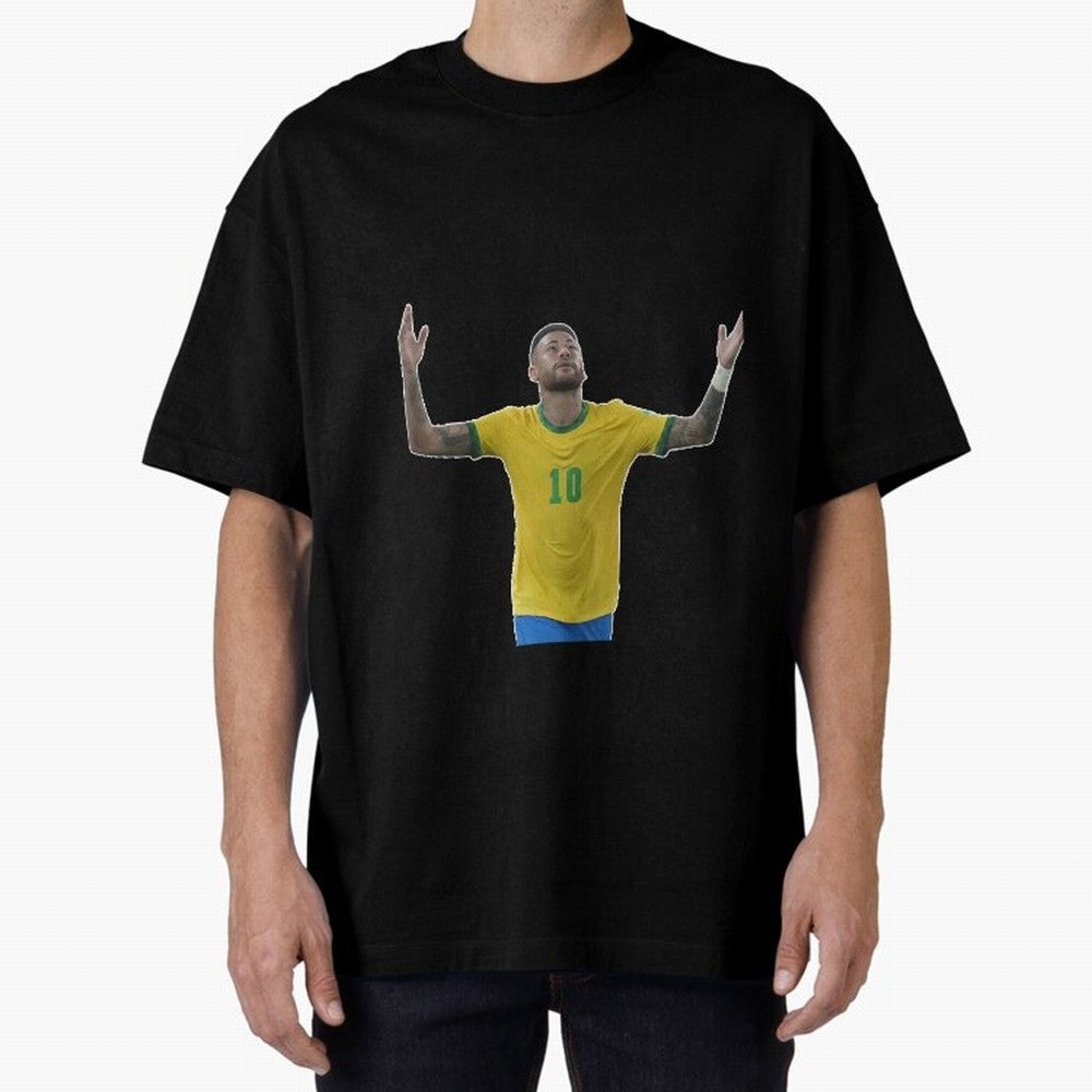 Neymar Jr. - Football Superstar Oversized T-Shirt Stand Out with Spirit from Global Football Passion for FIFA World Cup 2026 Group Stage, Built around Messi, CR7 and Mbappe, France, Global Supporter Spirit, Legendary Goals, National Colors and