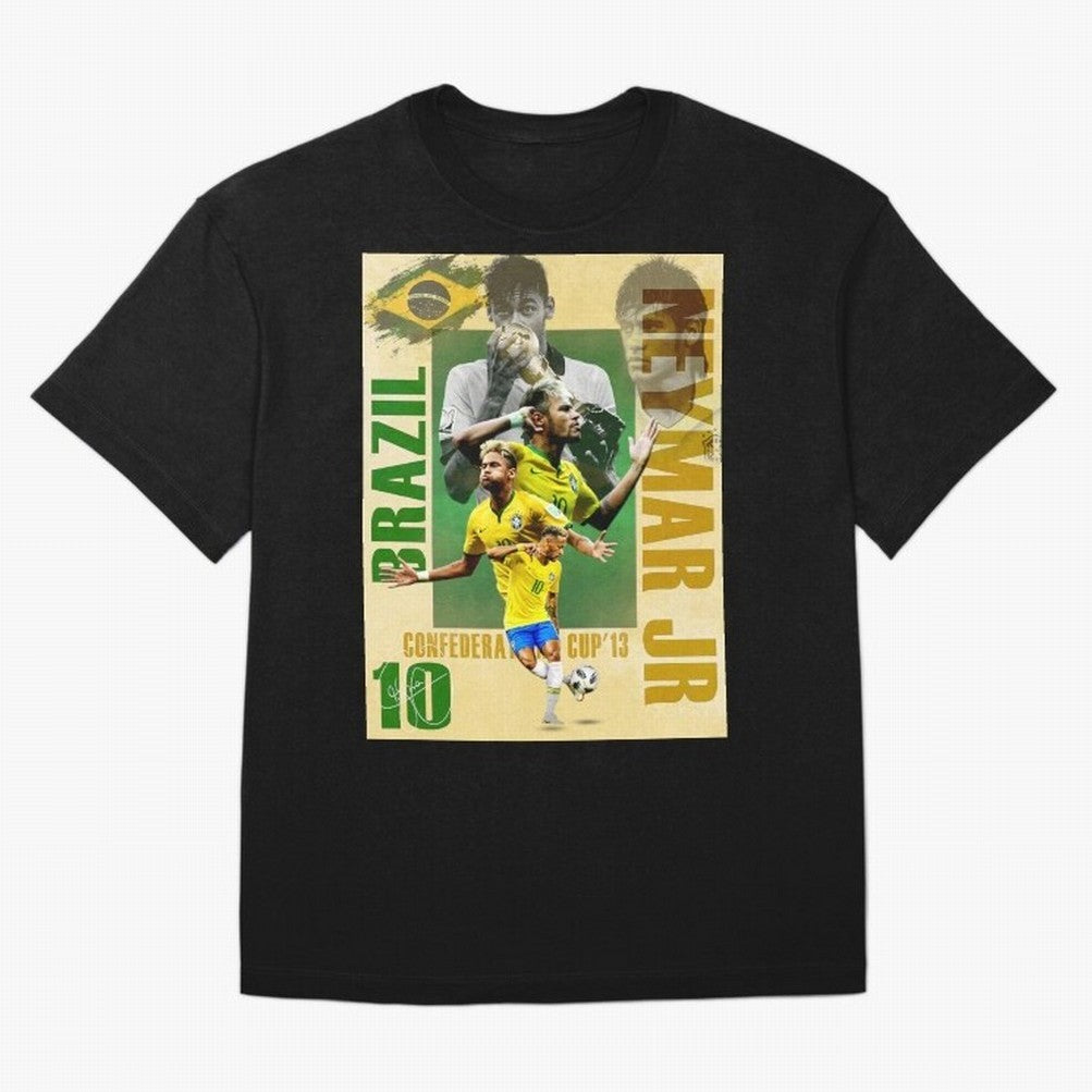 Neymar Jr Brazil World Cup Poster, Soccer Football Wall Art Print Decor Premium T-Shirt Show Support during FIFA World Cup 2026 Group Stage for Fans of Messi, Neymar and Mbappe and Brazil, Bringing Championship Spirit, Famous Goals, Roaring Crowds