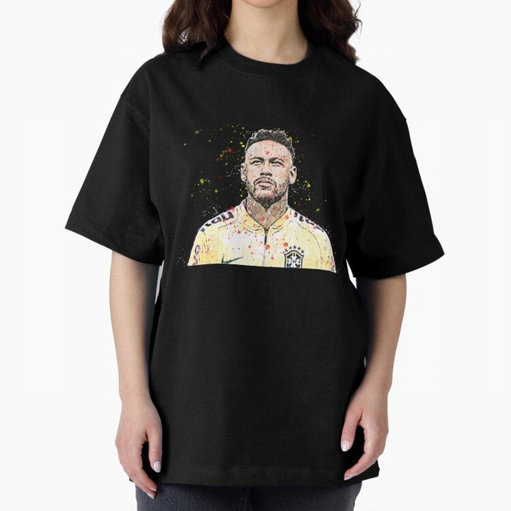 Neymar Neymar Oversized T-Shirt Celebrate Global Passion for FIFA World Cup 2026 Group Stage Built around Haaland and Mbappe, Brazil Energy, Football Festival Excitement, Trophy Ambitions, Country Rivalries and Star Player Buzz; Perfect for