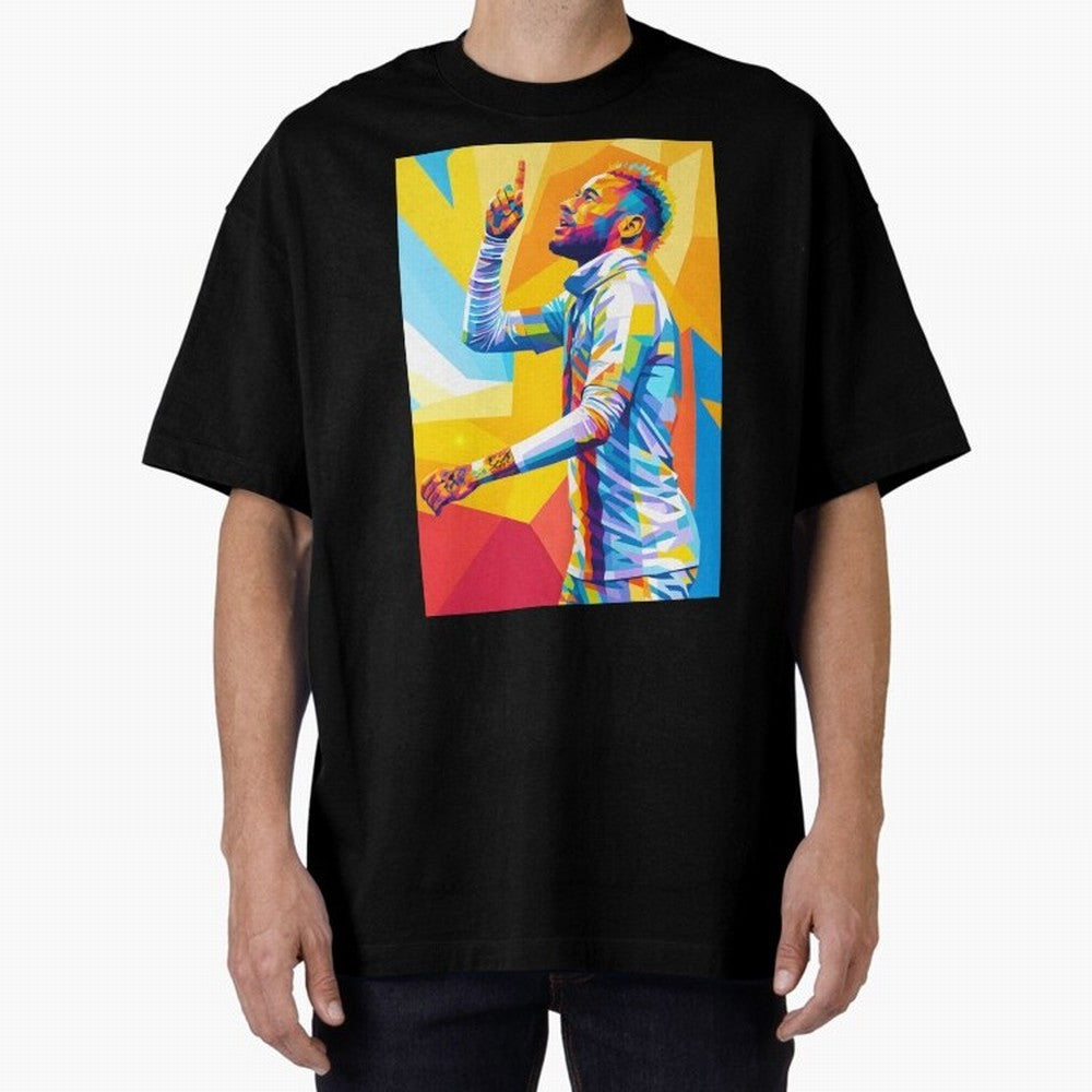Neymar Pop Art Oversized T-Shirt Carry the Dream of FIFA World Cup 2026 USA Canada Mexico Celebrating Neymar, Brazil, Portugal and Argentina Energy, Worldwide Fan Energy, Dramatic Goals, Stadium Lights and Championship Celebrations; Ideal for