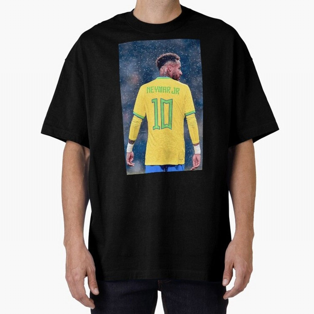 Neymar 10 Brasil world cup 2022 Oversized T-Shirt Feel the Roar of FIFA World Cup 2026 with Messi, Neymar and Mbappe, Argentina, France and Brazil Energy, Championship Spirit, Famous Goals, Roaring Crowds and International Football Unity; Great for