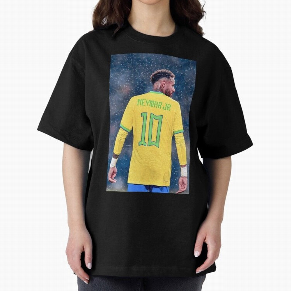 Neymar 10 Brasil world cup 2022 Oversized T-Shirt Feel the Roar of FIFA World Cup 2026 with Messi, Neymar and Mbappe, Argentina, France and Brazil Energy, Championship Spirit, Famous Goals, Roaring Crowds and International Football Unity; Great for