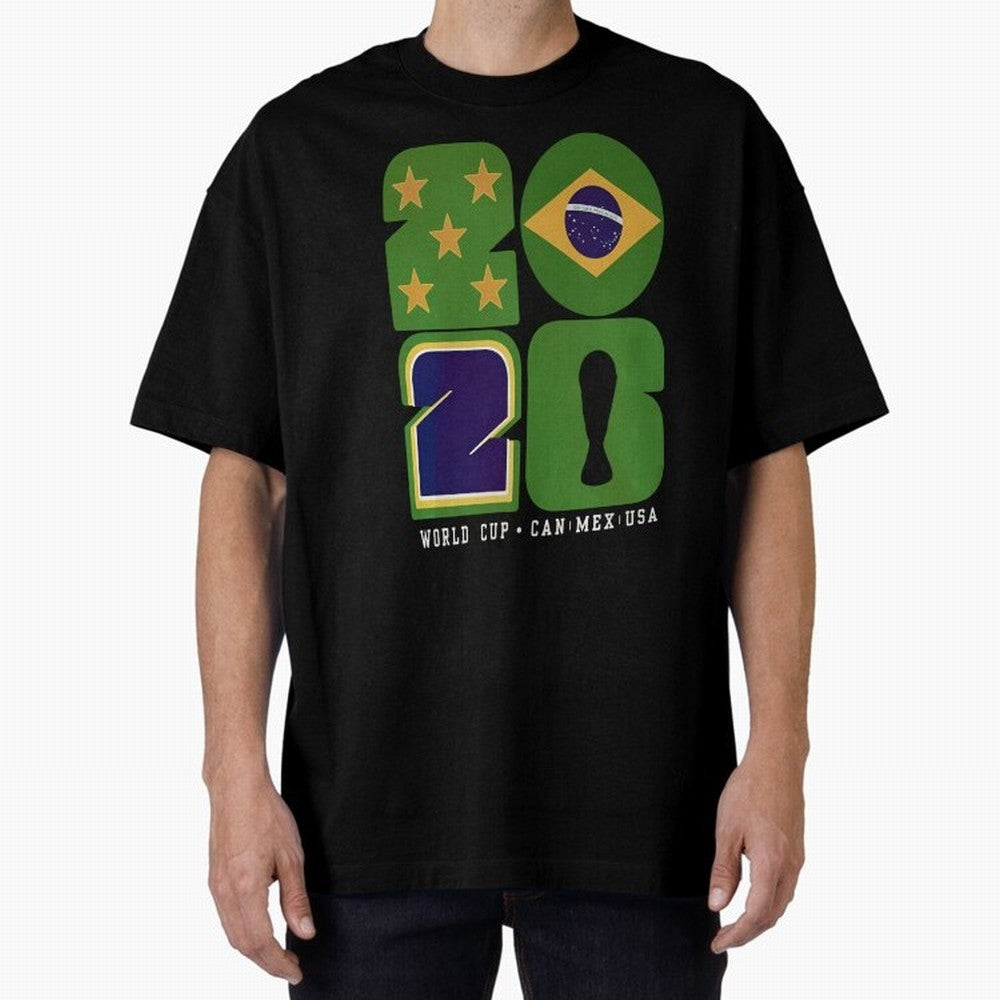 Brazil Football World Cup 2026 - Can Mex Usa Typography Essential T-Shirt Make Game Day About Global Football Passion for FIFA World Cup 2026 USA Canada Mexico, Highlighting Messi, Neymar and Mbappe, Argentina, France and Brazil, Worldwide Fan
