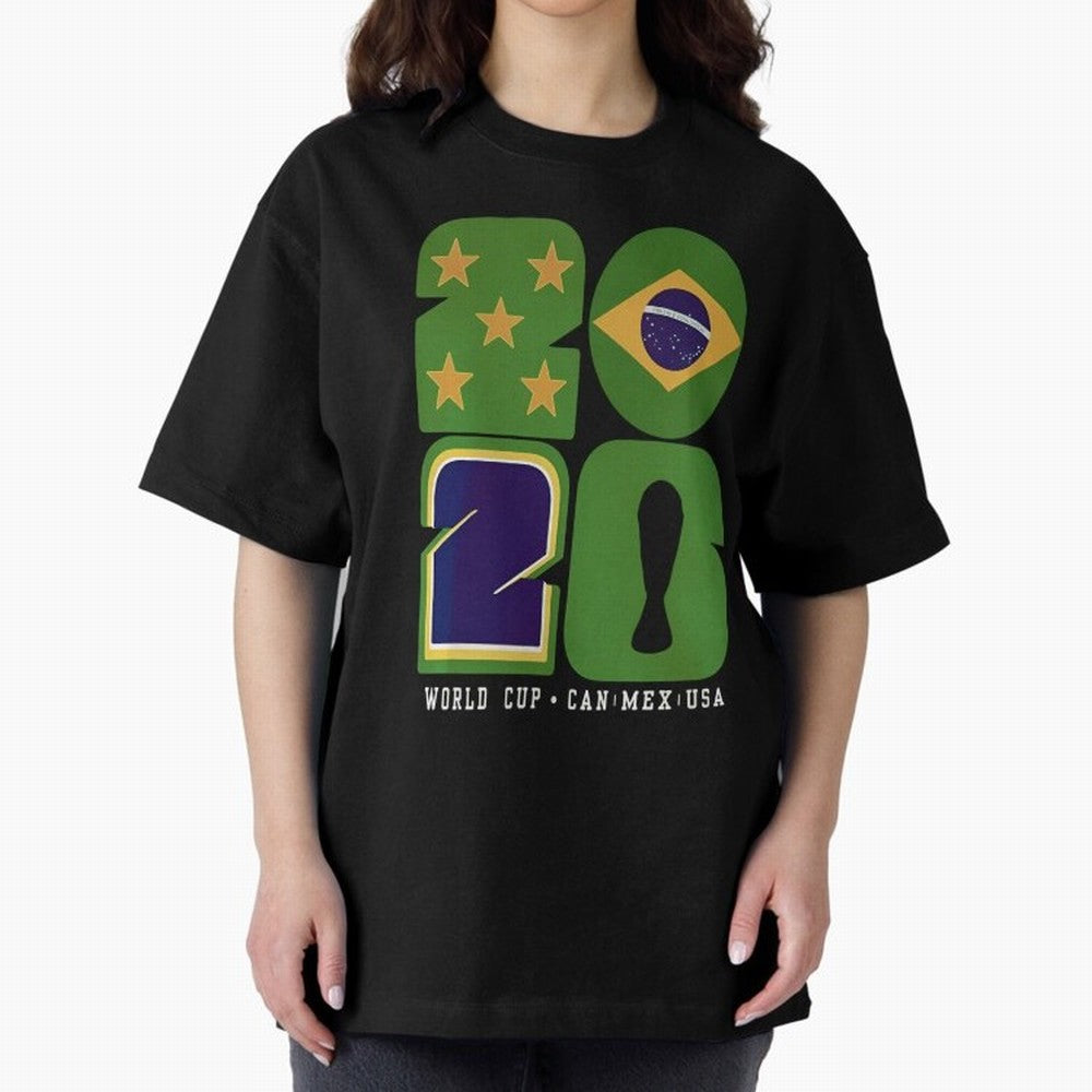 Brazil Football World Cup 2026 - Can Mex Usa Typography Essential T-Shirt Make Game Day About Global Football Passion for FIFA World Cup 2026 USA Canada Mexico, Highlighting Messi, Neymar and Mbappe, Argentina, France and Brazil, Worldwide Fan