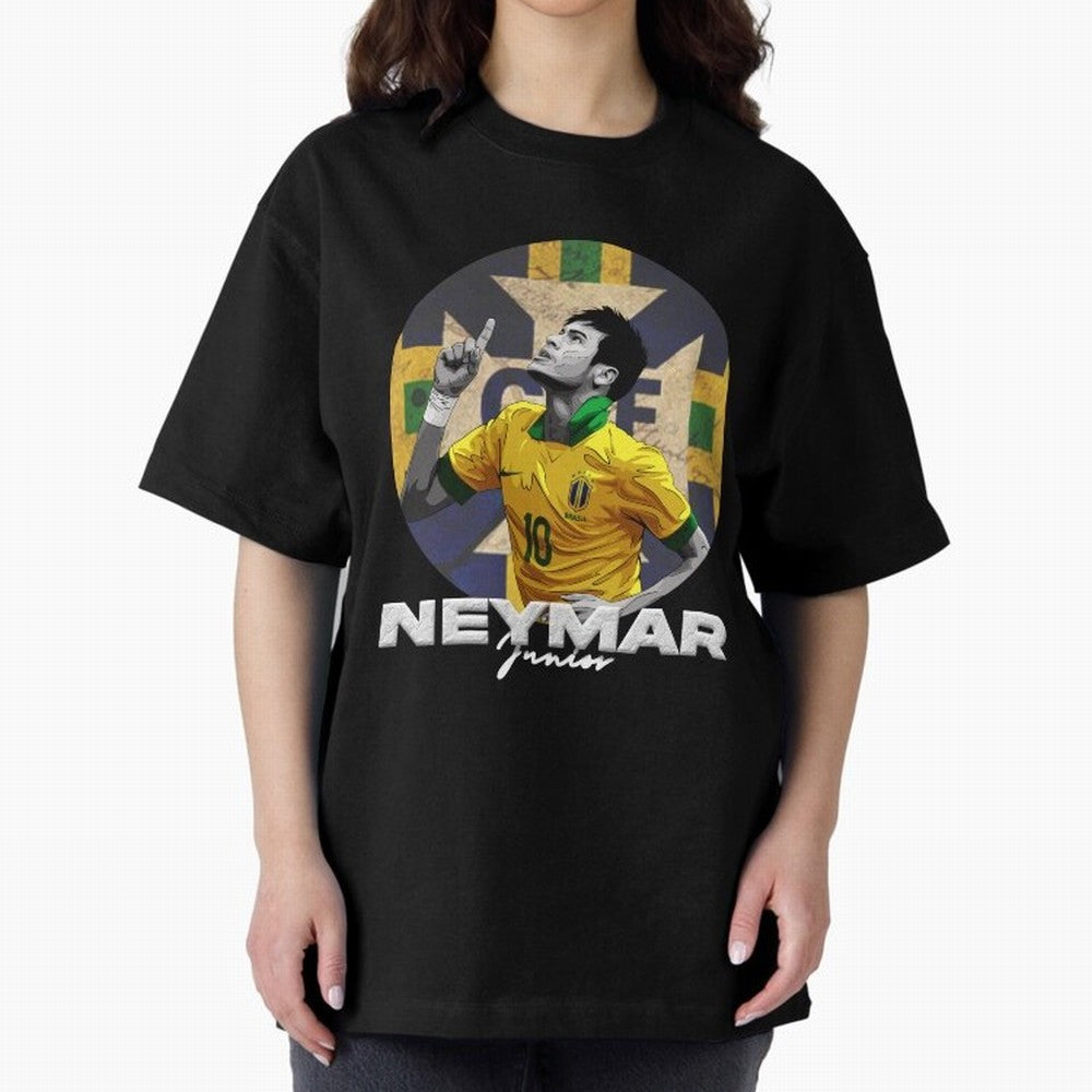 Neymar Junior Oversized T-Shirt Make Every Kick Count in FIFA World Cup 2026 for Fans of Messi and Cristiano Ronaldo and Portugal, Bringing Goal Celebration Energy, Supporter Heritage, Football Icons and Worldwide Tournament Joy; Great for Watch