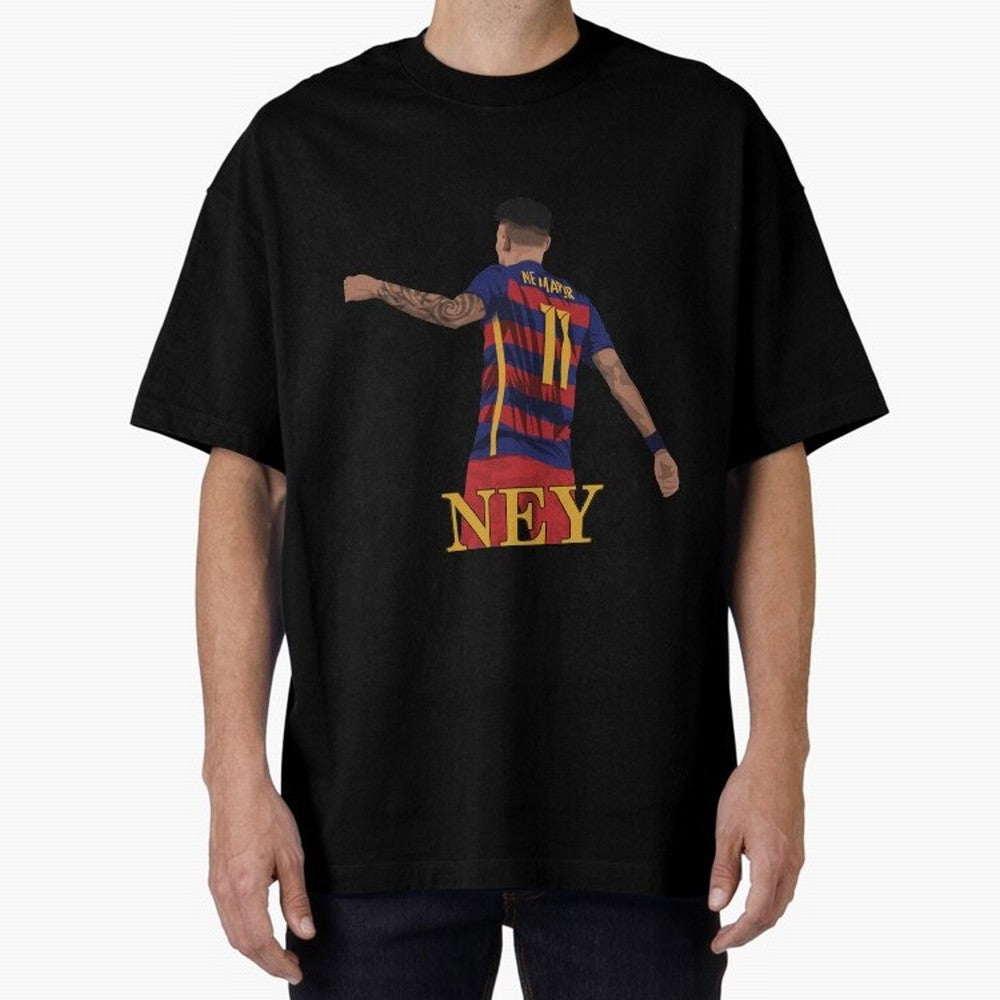 Neymar Oversized T-Shirt Show Championship Spirit for Match Day Hype around FIFA World Cup 2026 Group Stage, Neymar, Haaland and Cristiano Ronaldo, Argentina, Retro Football Energy, Iconic Rivalries, Trophy Chase Drama and Stadium Atmosphere; Ideal