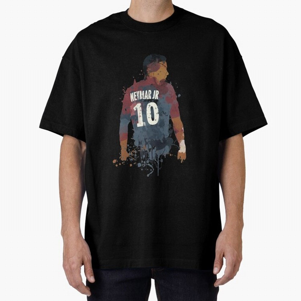 Neymar Brazilian Legend Art Oversized T-Shirt Relive Legendary Nights from FIFA World Cup 2026 for Fans of Mbappe and England and Germany, Bringing Soccer Culture, Superstar Moments, National Team Dreams and Competitive Fire; Created for Match Day