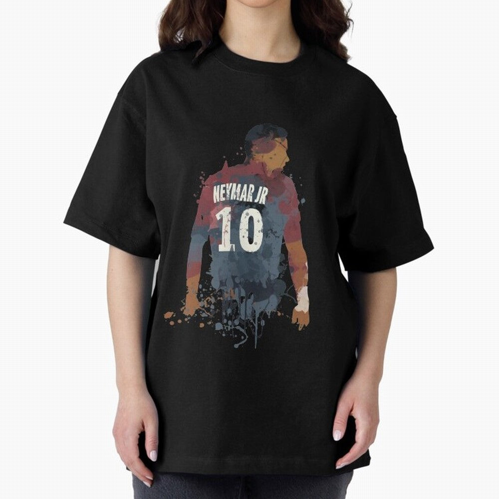 Neymar Brazilian Legend Art Oversized T-Shirt Relive Legendary Nights from FIFA World Cup 2026 for Fans of Mbappe and England and Germany, Bringing Soccer Culture, Superstar Moments, National Team Dreams and Competitive Fire; Created for Match Day