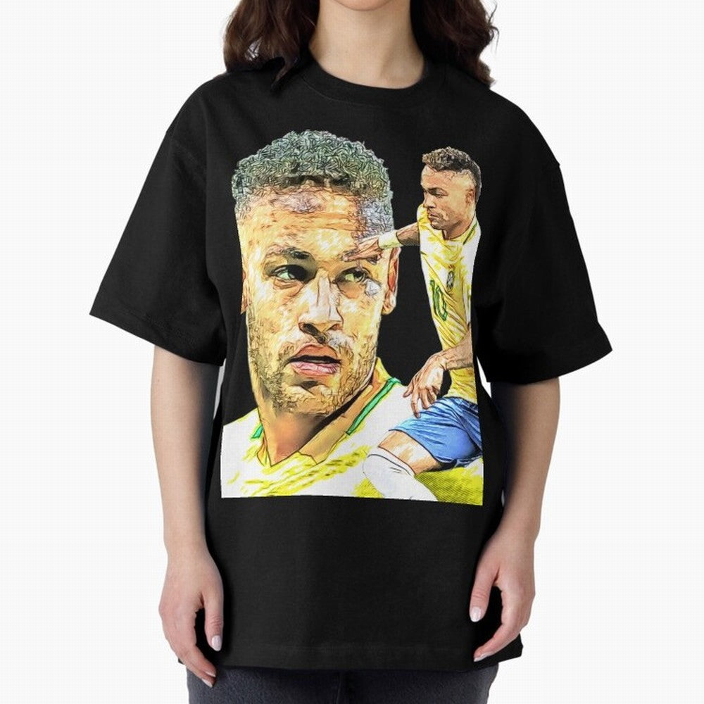 Neymar Futbol Oversized T-Shirt Feel the Trophy Chase of Match Day Hype around FIFA World Cup 2026, Messi, CR7 and Mbappe, Argentina and Brazil, Match Day Excitement, Supporter Culture, Golden Goals and Global Football Passion; Perfect for