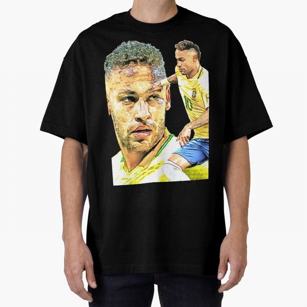 Neymar Futbol Oversized T-Shirt Feel the Trophy Chase of Match Day Hype around FIFA World Cup 2026, Messi, CR7 and Mbappe, Argentina and Brazil, Match Day Excitement, Supporter Culture, Golden Goals and Global Football Passion; Perfect for