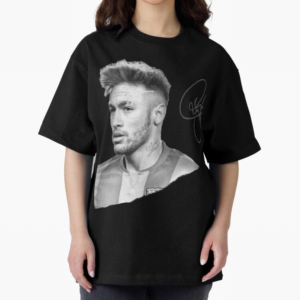 Neymar in black & white with signature Classic T-Shirt Fuel the Hype around Match Day Hype around FIFA World Cup 2026 Group Stage, Haaland and Mbappe, Brazil, Retro Football Energy, Iconic Rivalries, Trophy Chase Drama and Stadium Atmosphere;