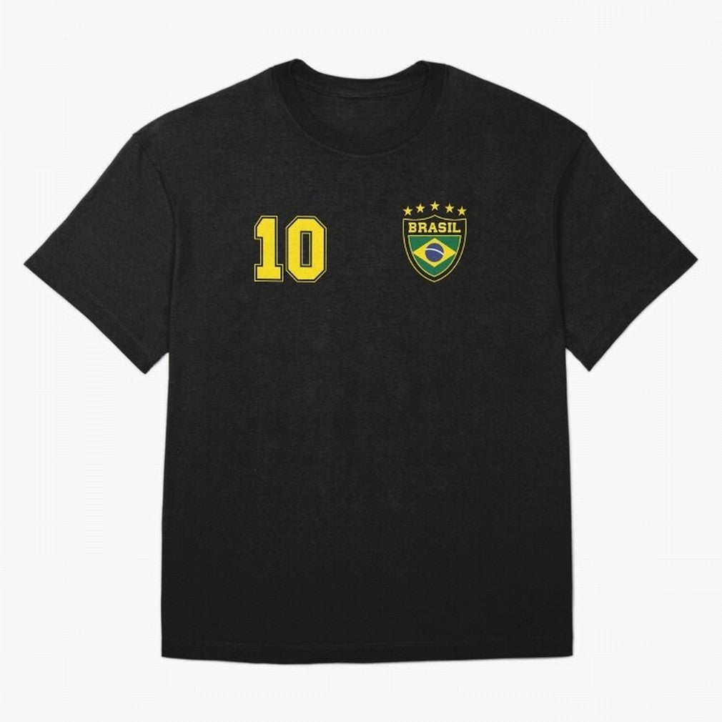 Classic Brasil Soccer No. 10 Brazil World Jersey Cup T Shirt Essential T-Shirt Celebrate the Stars of FIFA World Cup 2026 with Messi and Cristiano Ronaldo, Argentina and Brazil Energy, Game Day Rituals, Football Legends, Country Pride and the Road
