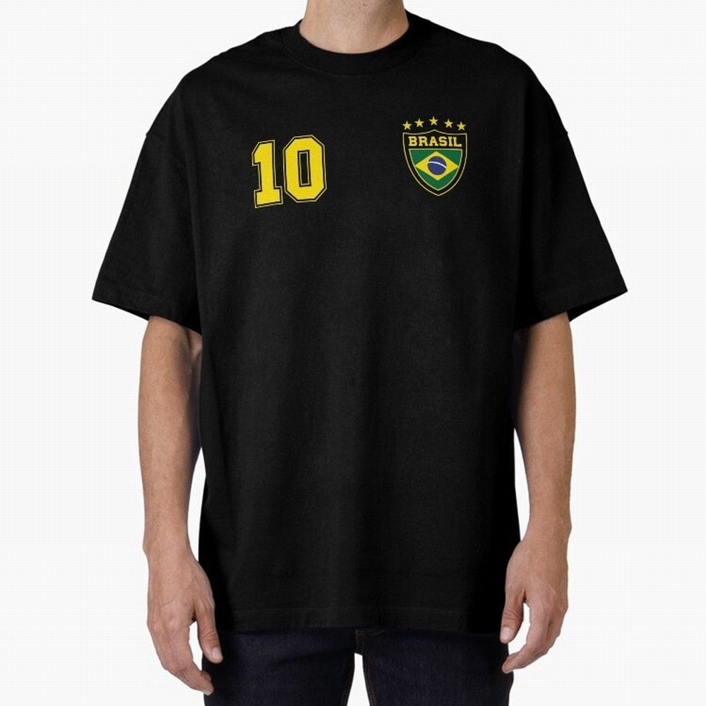 Classic Brasil Soccer No. 10 Brazil World Jersey Cup T Shirt Essential T-Shirt Celebrate the Stars of FIFA World Cup 2026 with Messi and Cristiano Ronaldo, Argentina and Brazil Energy, Game Day Rituals, Football Legends, Country Pride and the Road