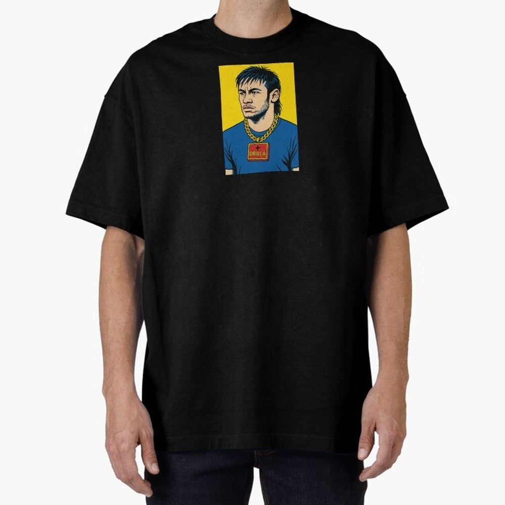 Drilla Clothing Neymar Popart Print T Shirt Oversized T-Shirt Make Game Day About Match Day Hype around FIFA World Cup 2026 Group Stage, Haaland, England, Classic Soccer Heritage, Championship Pressure, Fan Loyalty and International Pride; Ideal