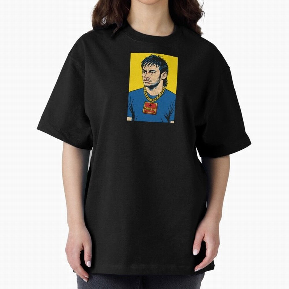 Drilla Clothing Neymar Popart Print T Shirt Oversized T-Shirt Make Game Day About Match Day Hype around FIFA World Cup 2026 Group Stage, Haaland, England, Classic Soccer Heritage, Championship Pressure, Fan Loyalty and International Pride; Ideal