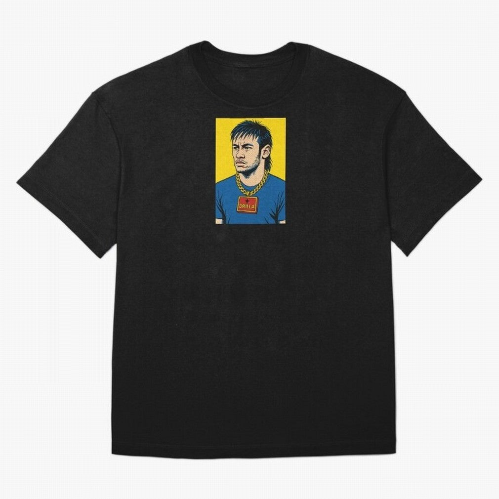 Drilla Clothing Neymar Popart Print T Shirt Oversized T-Shirt Make Game Day About Match Day Hype around FIFA World Cup 2026 Group Stage, Haaland, England, Classic Soccer Heritage, Championship Pressure, Fan Loyalty and International Pride; Ideal