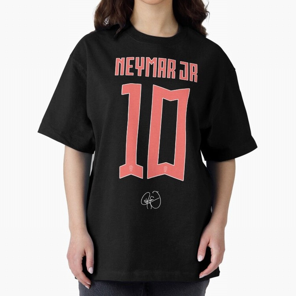 Neymar 10 Oversized T-Shirt Celebrate National Team Dreams in Match Day Hype around FIFA World Cup 2026, Messi and Cristiano Ronaldo, Argentina and Brazil, Game Day Rituals, Football Legends, Country Pride and the Road to the Final; Made for Die