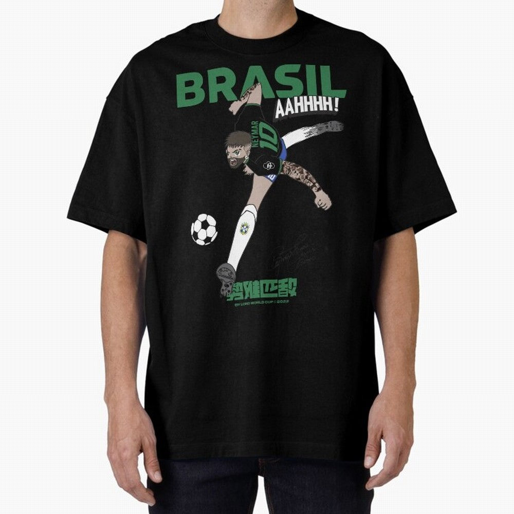 NEYMAR BRAZIL Oversized T-Shirt Treasure FIFA World Cup 2026 for Fans of Mbappe and Neymar and Spain, Bringing Football History, Final Match Energy, Crowd Noise and Once in a Lifetime Moments; Great for Watch Parties, Sports Bars, Family Nights,