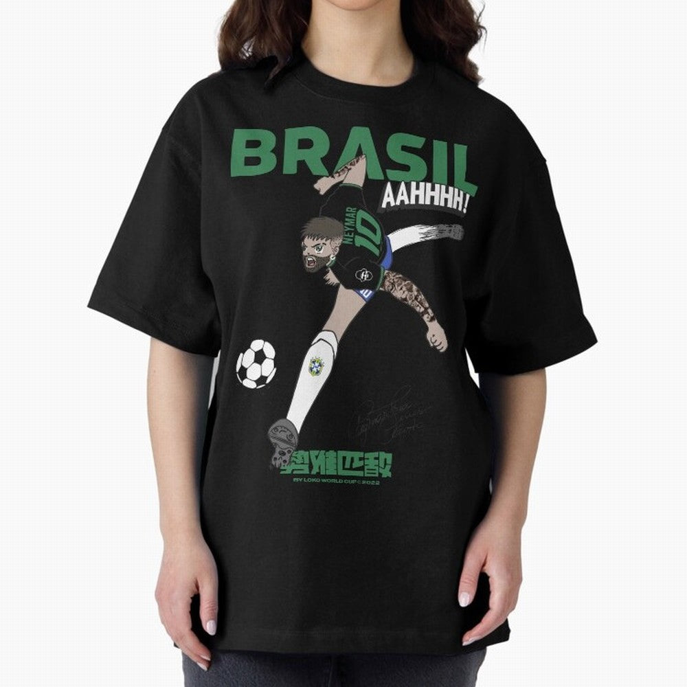 NEYMAR BRAZIL Oversized T-Shirt Treasure FIFA World Cup 2026 for Fans of Mbappe and Neymar and Spain, Bringing Football History, Final Match Energy, Crowd Noise and Once in a Lifetime Moments; Great for Watch Parties, Sports Bars, Family Nights,