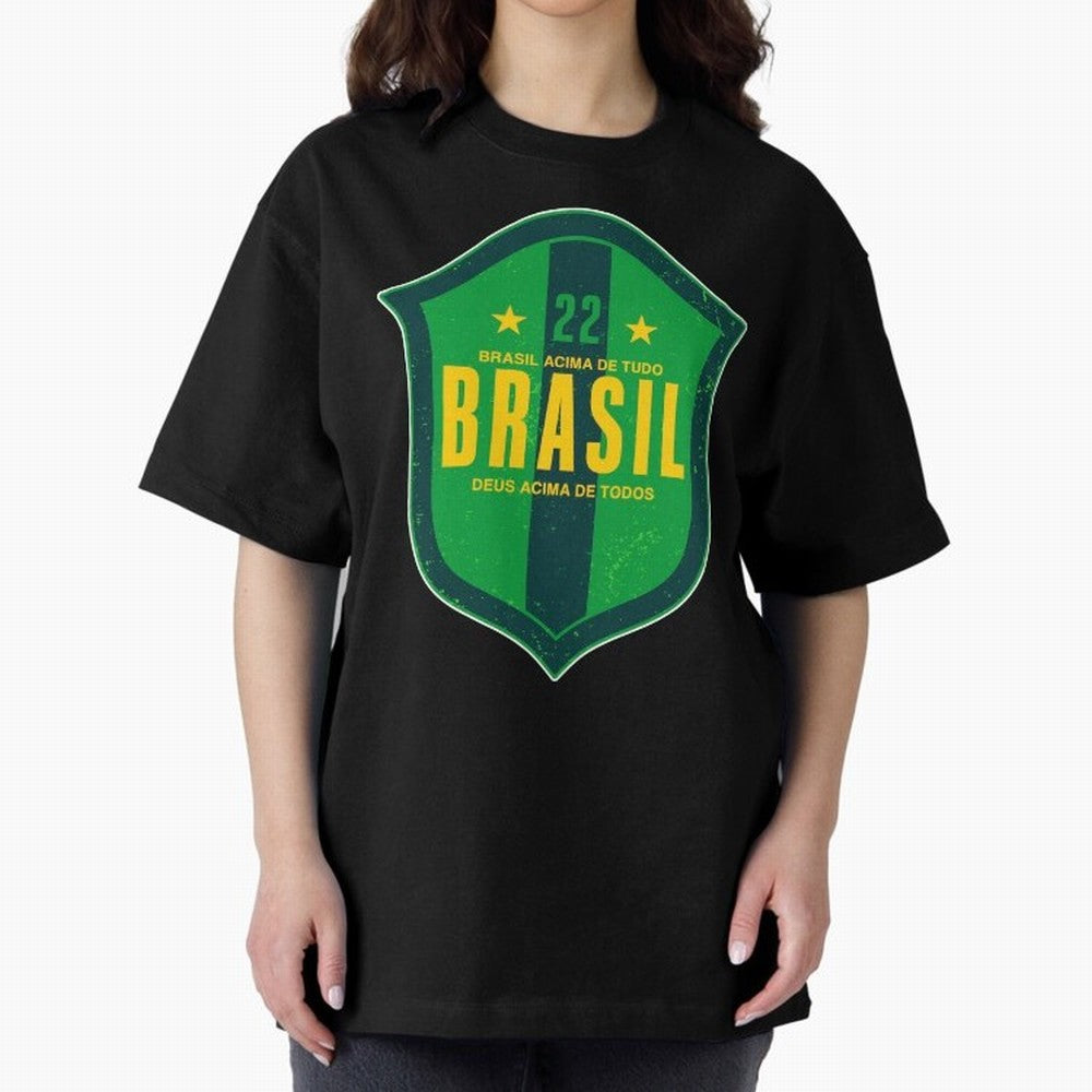 BRAS?O BRASIL 22 Oversized T-Shirt Stand Proud for FIFA World Cup 2026 Group Stage Highlighting Cristiano Ronaldo, Argentina, France and Brazil Energy, Soccer Culture, Superstar Moments, National Team Dreams and Competitive Fire; Made for Die Hard