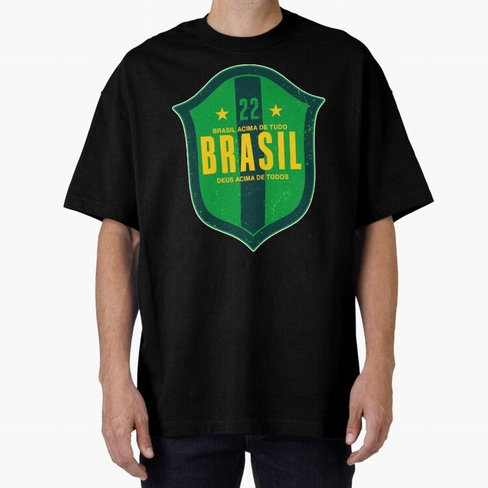 BRAS?O BRASIL 22 Oversized T-Shirt Stand Proud for FIFA World Cup 2026 Group Stage Highlighting Cristiano Ronaldo, Argentina, France and Brazil Energy, Soccer Culture, Superstar Moments, National Team Dreams and Competitive Fire; Made for Die Hard