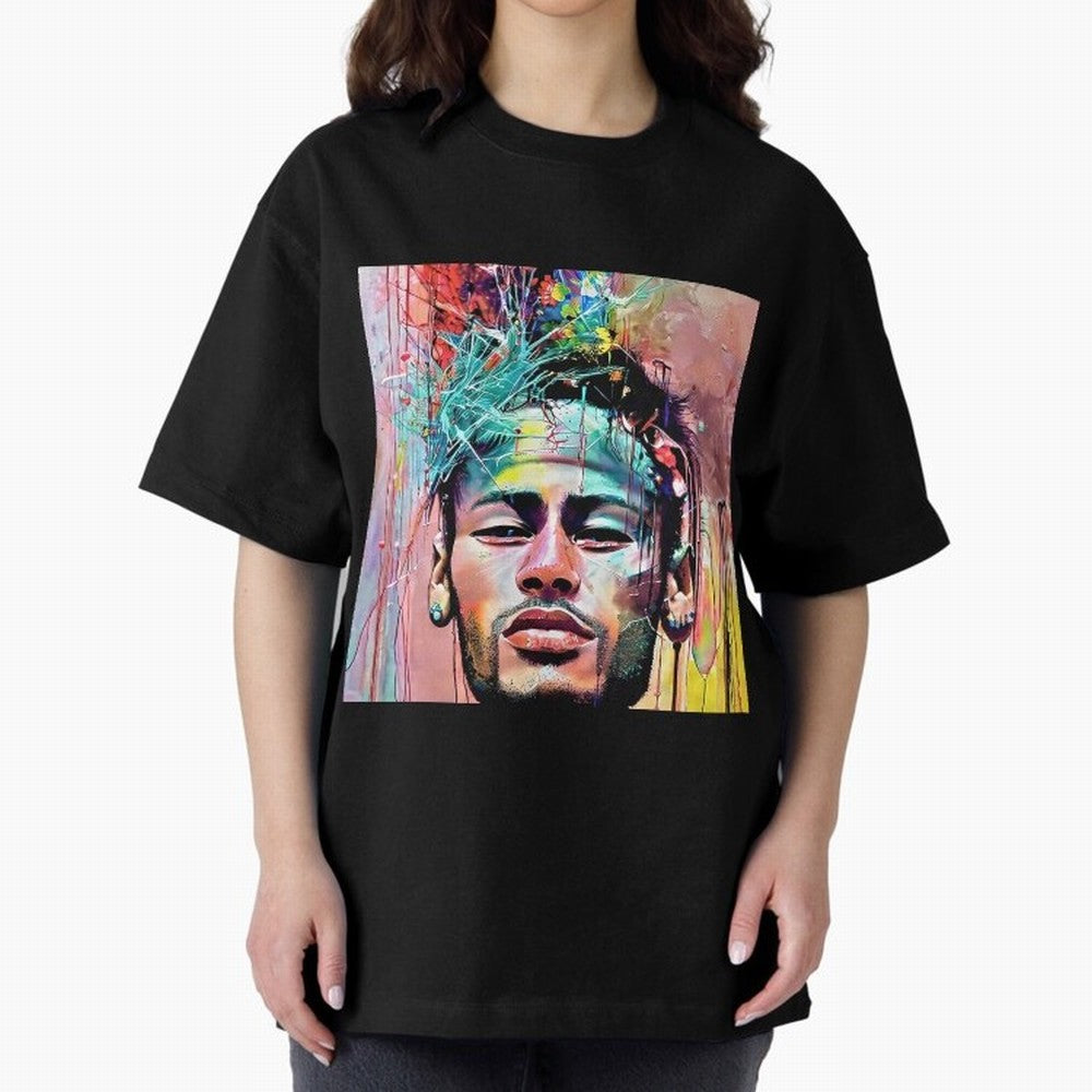 Colorful Neymar Oversized T-Shirt Make Your Look Match FIFA World Cup 2026 USA Canada Mexico Capturing Cristiano Ronaldo, Germany Energy, Sports Nostalgia, International Competition, Famous Players and Unforgettable Victories; Great for Supporters