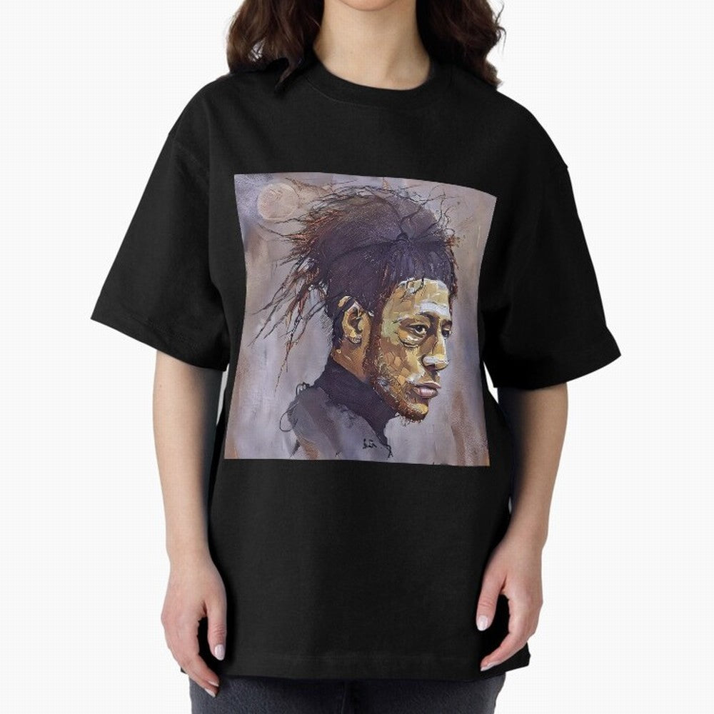 sketch of Neymar Oversized T-Shirt Get Ready for FIFA World Cup 2026 USA Canada Mexico with Cristiano Ronaldo, Argentina, France and Brazil Energy, Retro Football Energy, Iconic Rivalries, Trophy Chase Drama and Stadium Atmosphere; Perfect for