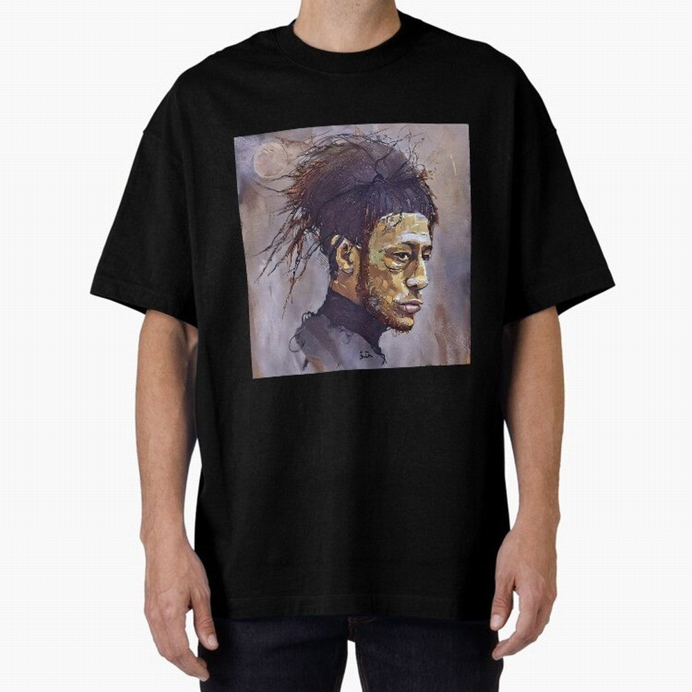 sketch of Neymar Oversized T-Shirt Get Ready for FIFA World Cup 2026 USA Canada Mexico with Cristiano Ronaldo, Argentina, France and Brazil Energy, Retro Football Energy, Iconic Rivalries, Trophy Chase Drama and Stadium Atmosphere; Perfect for