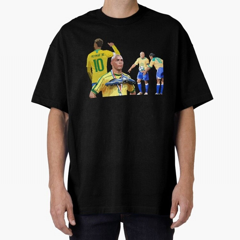 Brazilian Icons Oversized T-Shirt Carry the Dream of FIFA World Cup 2026 USA Canada Mexico Driven by Neymar, Brazil Energy, Soccer Culture, Superstar Moments, National Team Dreams and Competitive Fire; Ideal for Passionate Fans Who Love Underdog