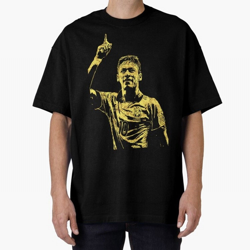 Neymar Fan Art Oversized T-Shirt Honor Football Greatness during FIFA World Cup 2026 Group Stage Driven by CR7, England and Germany Energy, Football Festival Excitement, Trophy Ambitions, Country Rivalries and Star Player Buzz; Great for Supporters