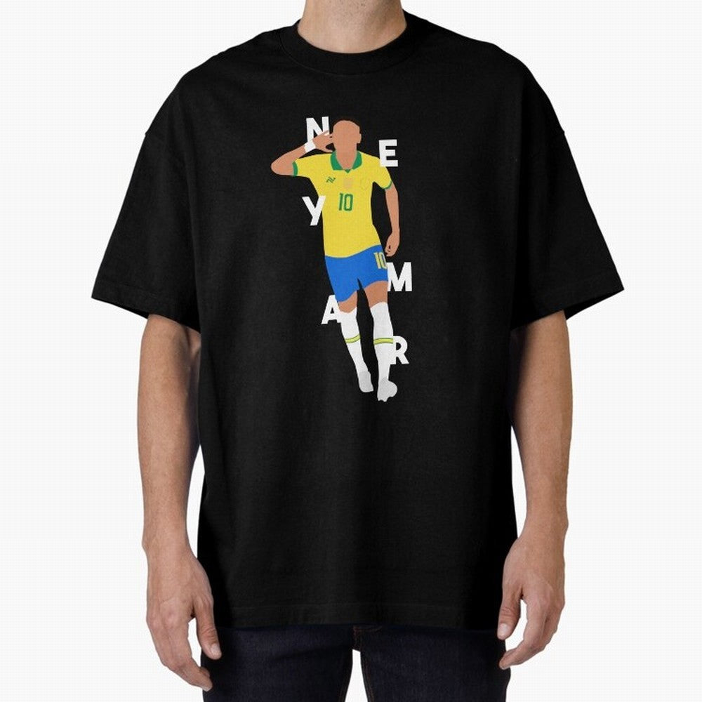 Neymar x Brazil Oversized T-Shirt Turn Up for FIFA World Cup 2026 USA Canada Mexico for Fans of Neymar, Haaland and Cristiano Ronaldo and Argentina and Brazil, Bringing Classic Soccer Heritage, Championship Pressure, Fan Loyalty and International