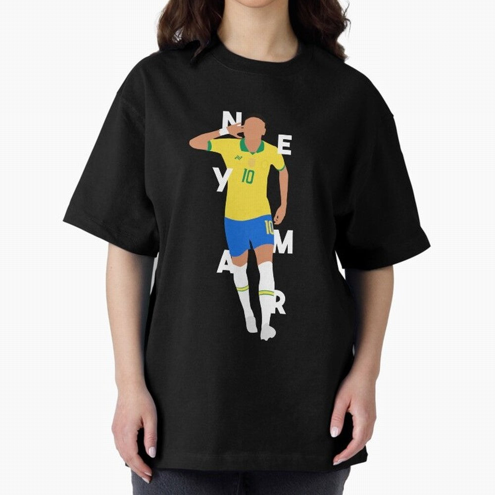 Neymar x Brazil Oversized T-Shirt Turn Up for FIFA World Cup 2026 USA Canada Mexico for Fans of Neymar, Haaland and Cristiano Ronaldo and Argentina and Brazil, Bringing Classic Soccer Heritage, Championship Pressure, Fan Loyalty and International