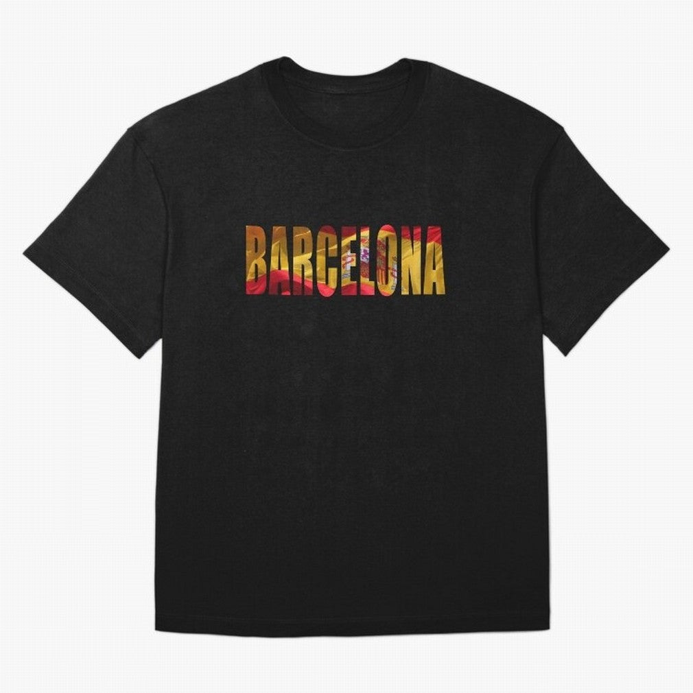 Barcelona city 2 Oversized T-Shirt Follow Every Goal of FIFA World Cup 2026 USA Canada Mexico for Fans of CR7 and England, France and Netherlands, Bringing Championship Spirit, Famous Goals, Roaring Crowds and International Football Unity; Ideal
