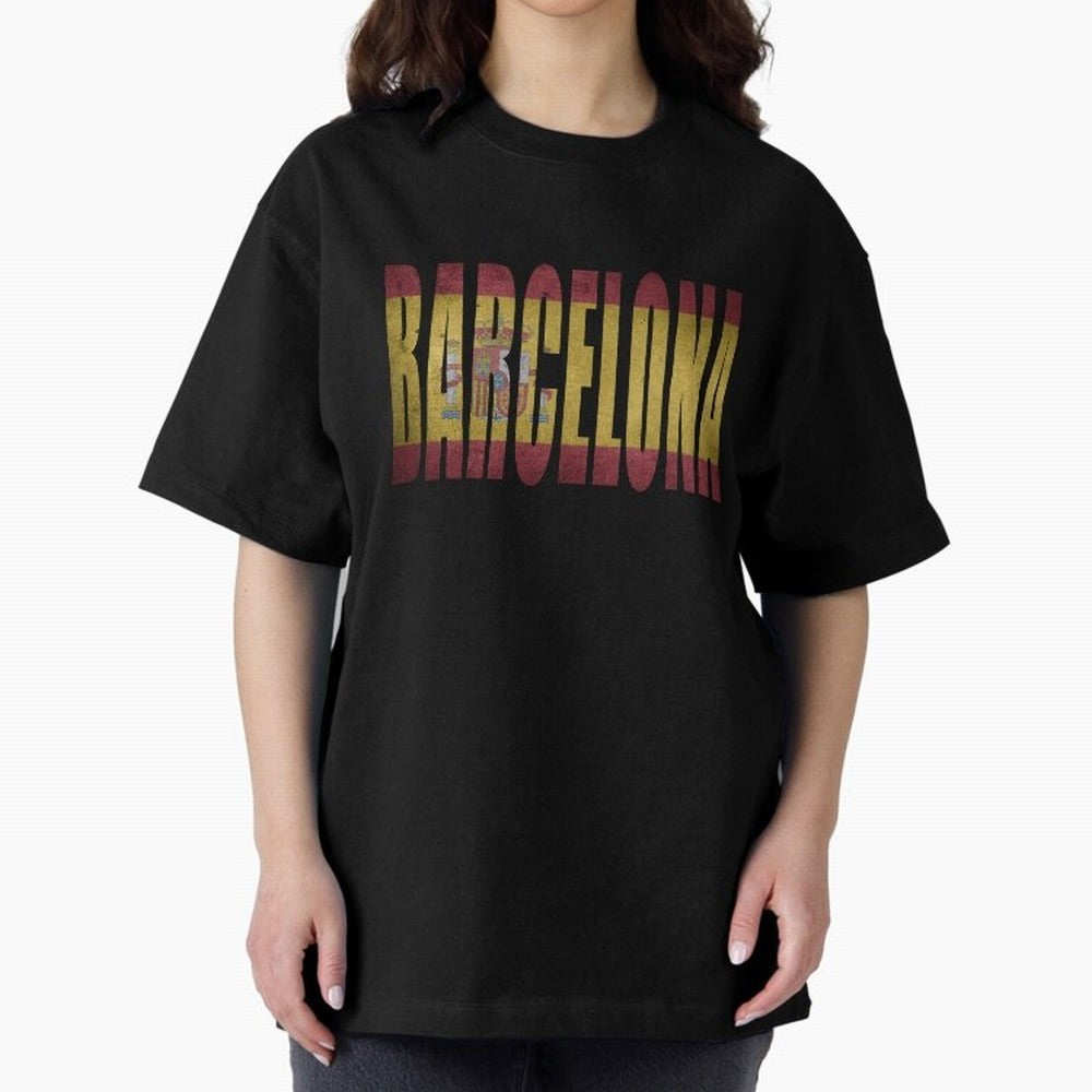 Barcelona city Oversized T-Shirt Relive FIFA World Cup 2026 USA Canada Mexico for Fans of Messi and Germany, Bringing Fan Favorite Moments, National Team Passion, Big Match Drama and Soccer History; Perfect for People Who Love Argentina, Brazil,