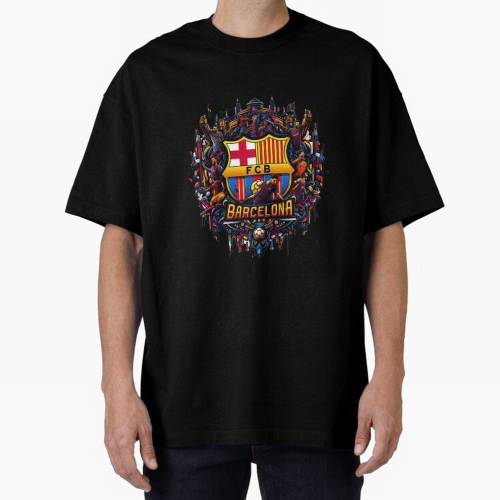 Barcelona - the temple of soccer Oversized T-Shirt Keep Football History Alive during Match Day Hype around FIFA World Cup 2026, Mbappe and Neymar, England, Supporter Pride, Iconic Celebrations, Legendary Names and Global Match Day Energy; Ideal