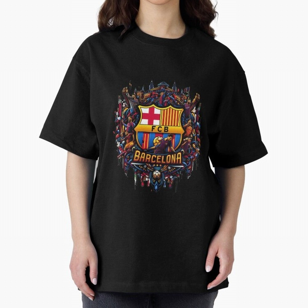 Barcelona - the temple of soccer Oversized T-Shirt Keep Football History Alive during Match Day Hype around FIFA World Cup 2026, Mbappe and Neymar, England, Supporter Pride, Iconic Celebrations, Legendary Names and Global Match Day Energy; Ideal