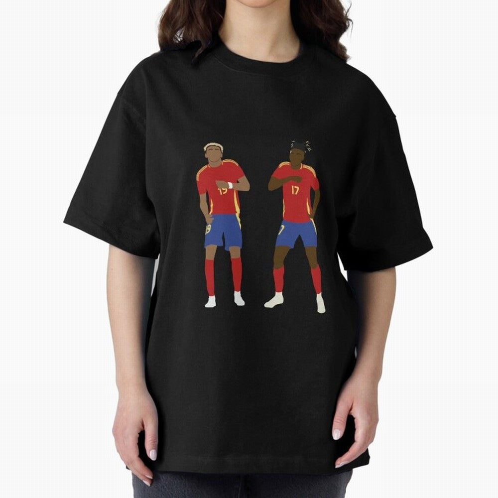 Yamal and Williams Dance Duo Oversized T-Shirt Feel the Heartbeat of Global Football Passion for FIFA World Cup 2026, Driven by CR7 and Messi, Netherlands, Global Supporter Spirit, Legendary Goals, National Colors and Tournament Celebration;