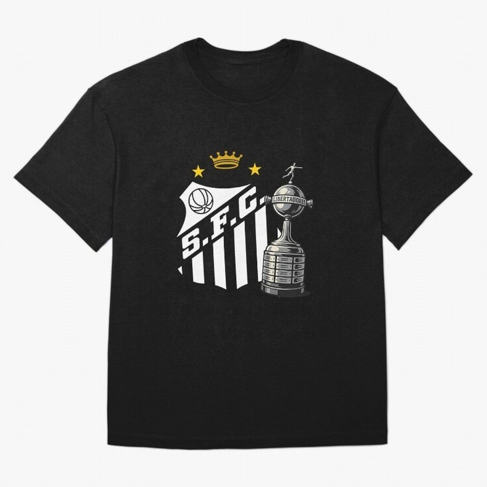 Santos Of Brazil With The Libertadores Cup Oversized T-Shirt Fuel Your Fan Pride for FIFA World Cup 2026 USA Canada Mexico Spirit, Driven by England and Germany, Messi, CR7 and Mbappe, Football History, Final Match Energy, Crowd Noise and Once in a