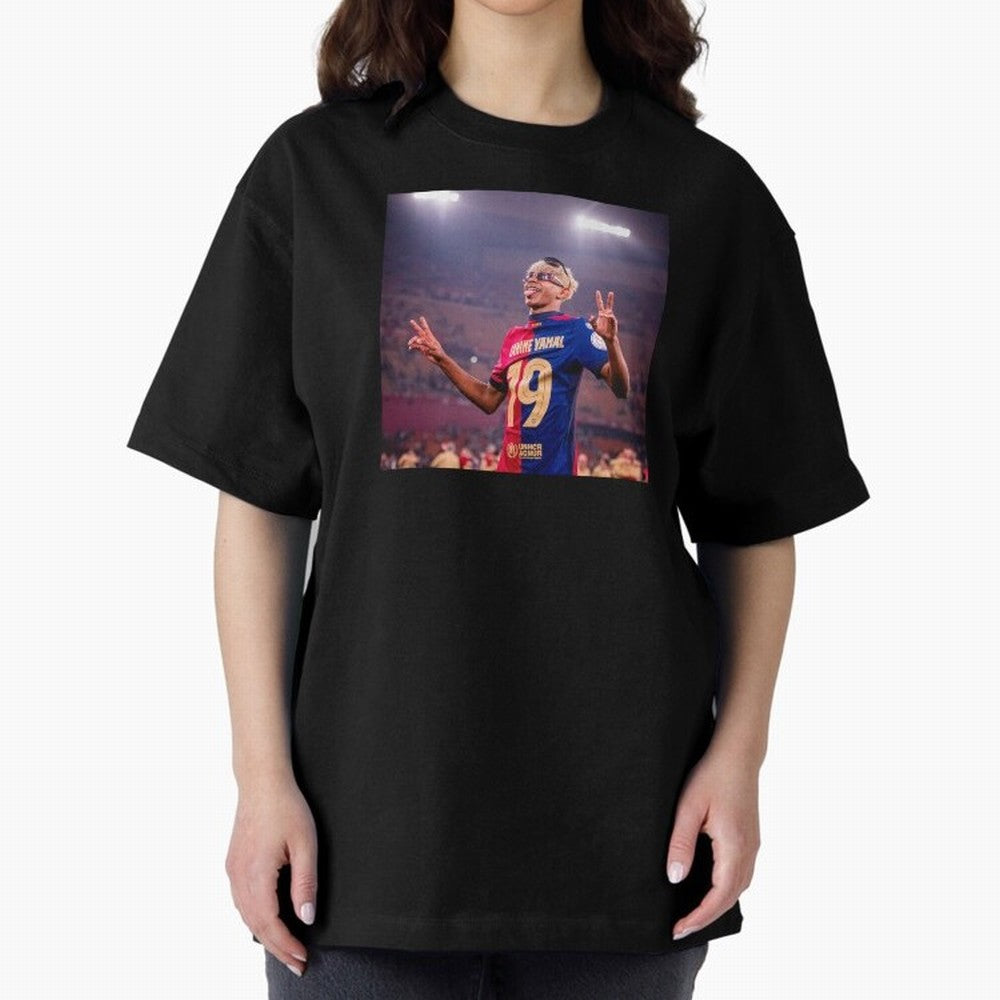 Lamine Yamal Oversized T-Shirt Follow the Final Road of FIFA World Cup 2026 USA Canada Mexico Centered on Messi, Neymar and Mbappe, Brazil, Portugal and Argentina Energy, Retro Football Energy, Iconic Rivalries, Trophy Chase Drama and Stadium