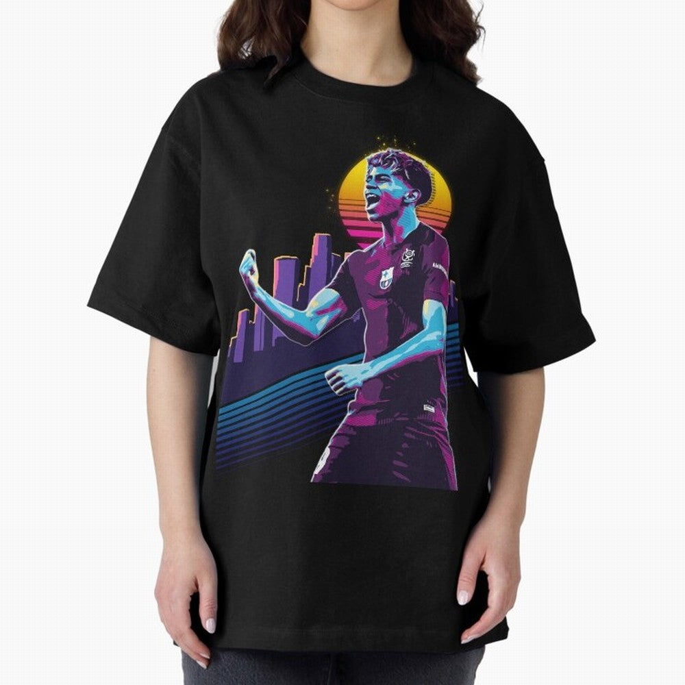 Lamine Yamal celebration 3 Oversized T-Shirt Step into Match Day Hype around FIFA World Cup 2026 USA Canada Mexico, Messi, CR7 and Mbappe, Argentina, Champion Mindset, Group Stage Buzz, Knockout Tension and Passionate Fan Culture; Ideal for